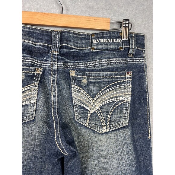 Hydraulic Boot Cut Jeans Women’s 11/12 Cropped Embroidered Stretch #99678 - Picture 4 of 12